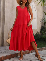 Élise Bernard | Effortless Tiered Midi Dress For Women