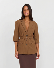 Élise Carpentier | Belted Short Sleeve Tailored Blazer For Women
