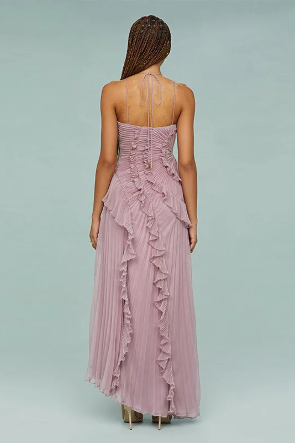 Élise Montclair | Romantic Ruffle Pleated Midi Dress For Women