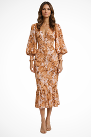 Élise Moreau | Romantic Floral Midi Dress