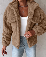 Élodie Marchand | Plush Sherpa Button Jacket For Women