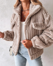Élodie Marchand | Plush Sherpa Button Jacket For Women