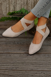 Élodie Marchand | Suede Strap Ballet Flats For Women