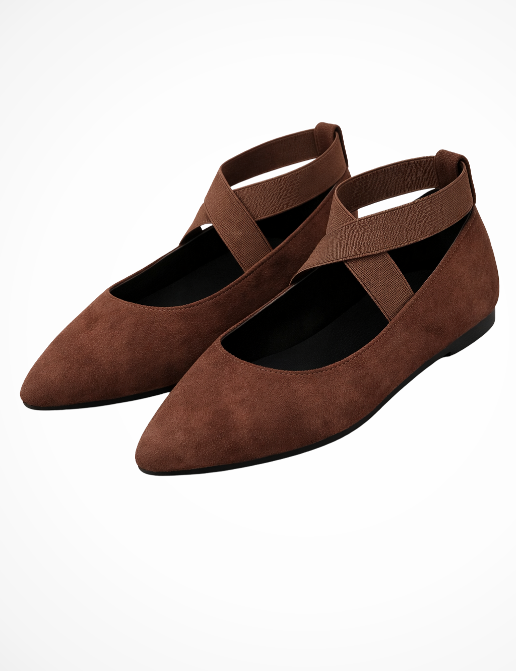 Élodie Marchand | Suede Strap Ballet Flats For Women