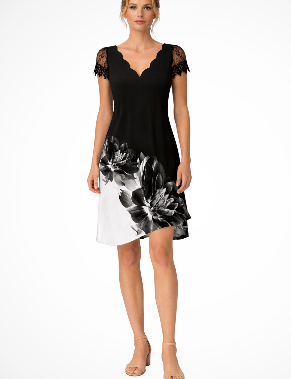 Élodie Rousseau | Lace Sleeve Mini Dress