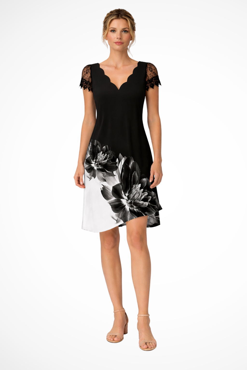 Élodie Rousseau | Lace Sleeve Mini Dress