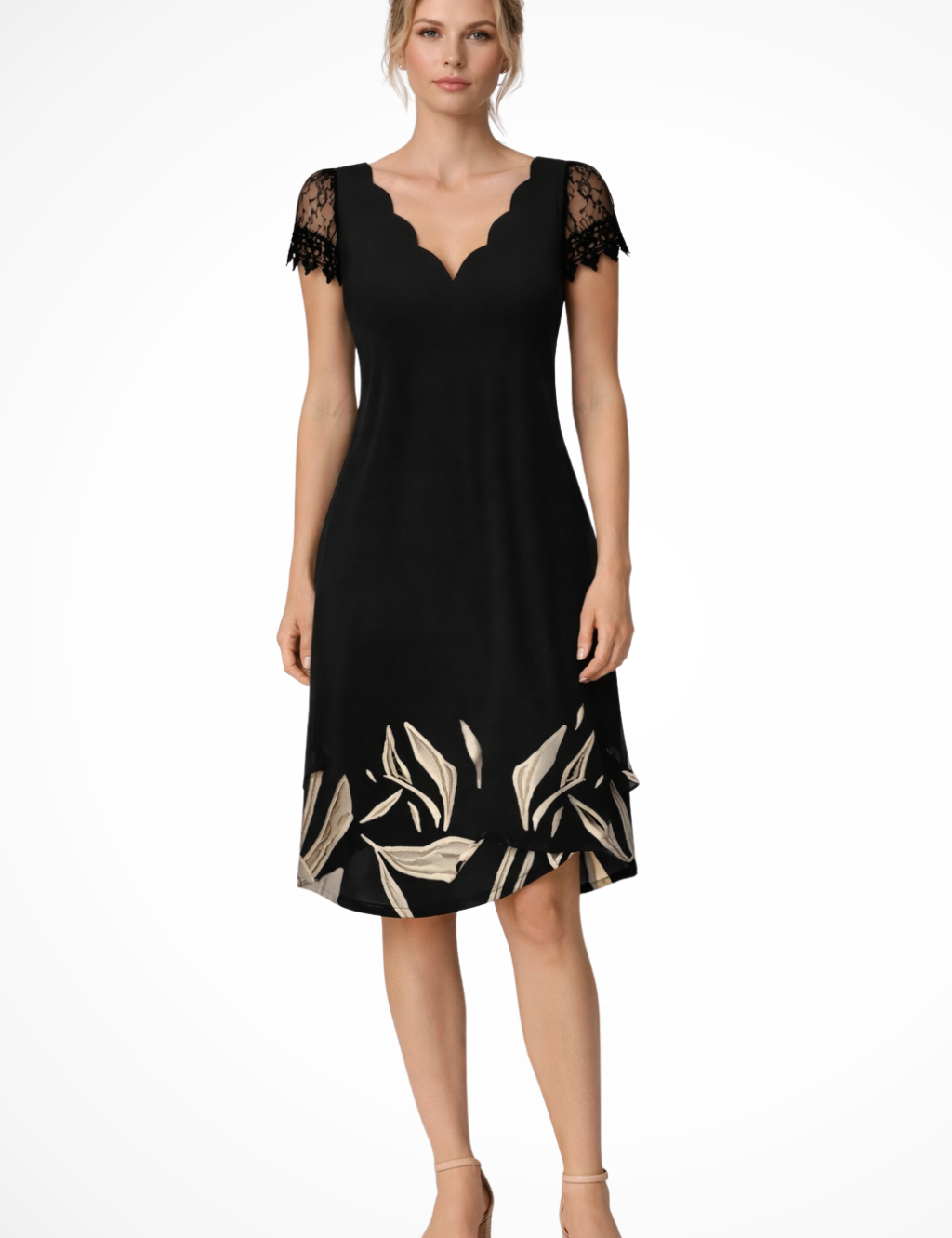 Élodie Rousseau | Lace Sleeve Mini Dress