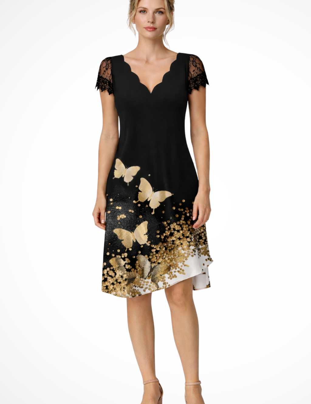 Élodie Rousseau | Lace Sleeve Mini Dress