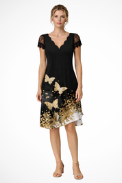 Élodie Rousseau | Lace Sleeve Mini Dress