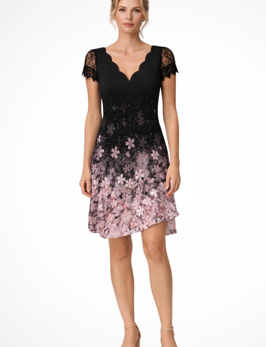 Élodie Rousseau | Lace Sleeve Mini Dress