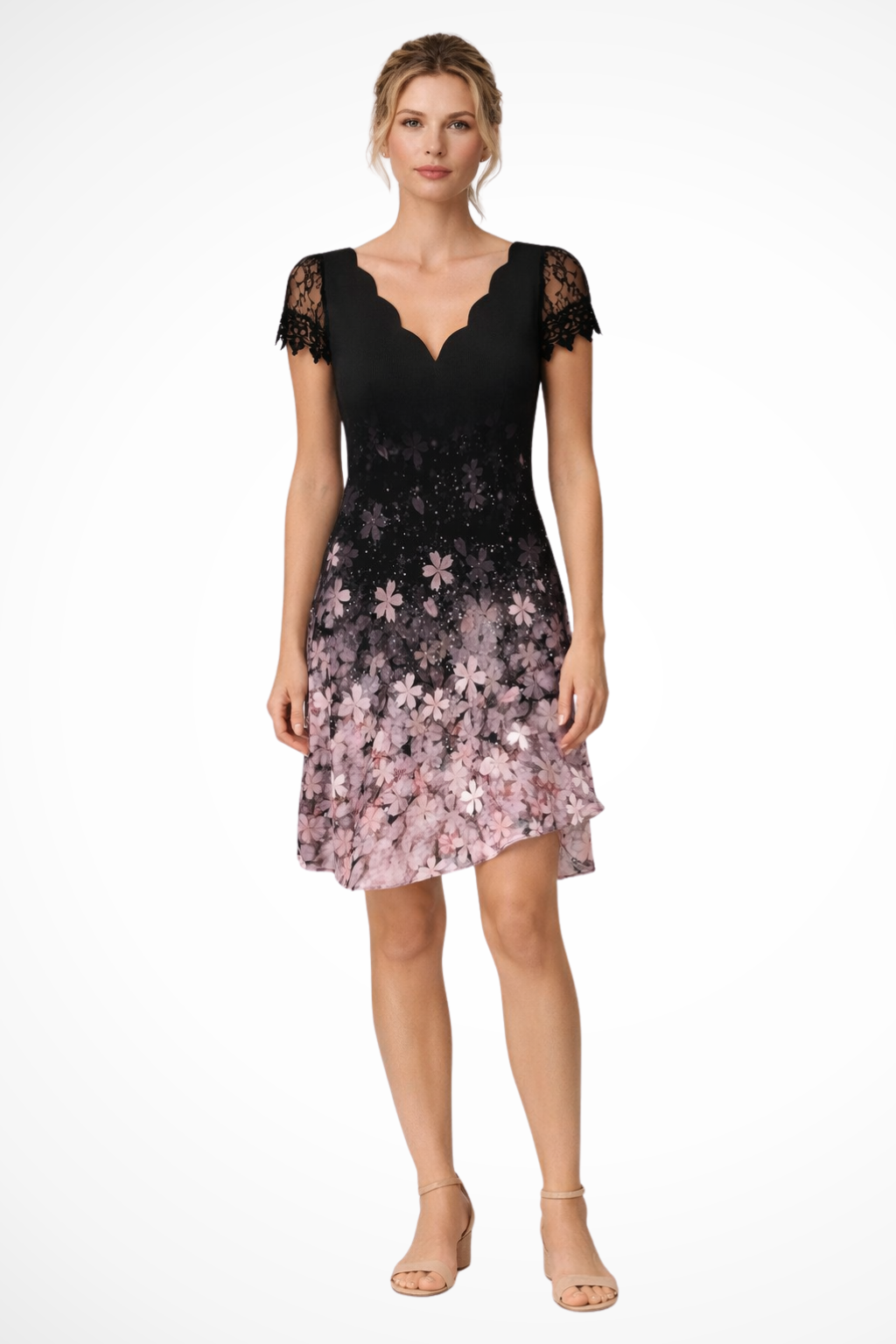 Élodie Rousseau | Lace Sleeve Mini Dress