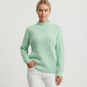 Lorelei Clarke | Pull à col rond en maille torsadée couleur menthe
