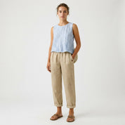 Lydia Bennett | Timeless Plain Everyday Trousers in Natural Linen