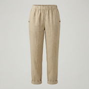 Lydia Bennett | Timeless Plain Everyday Trousers in Natural Linen