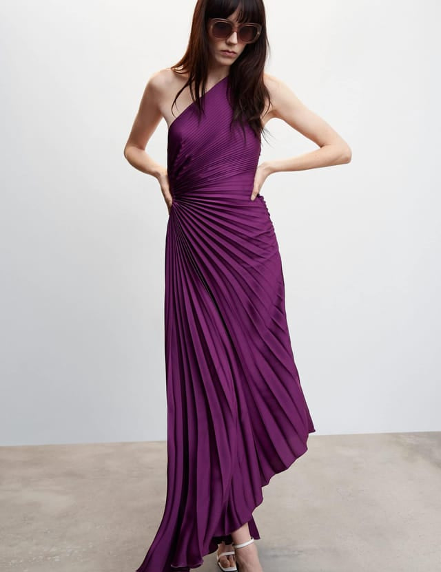 Seraphina Laurent | Pleated One-Shoulder Maxi Dress