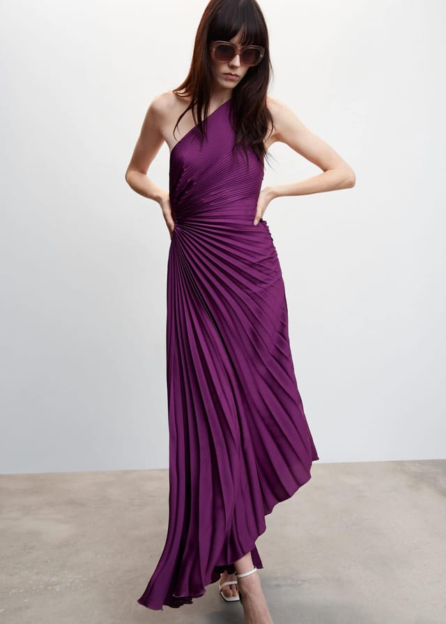 Seraphina Laurent | Pleated One-Shoulder Maxi Dress