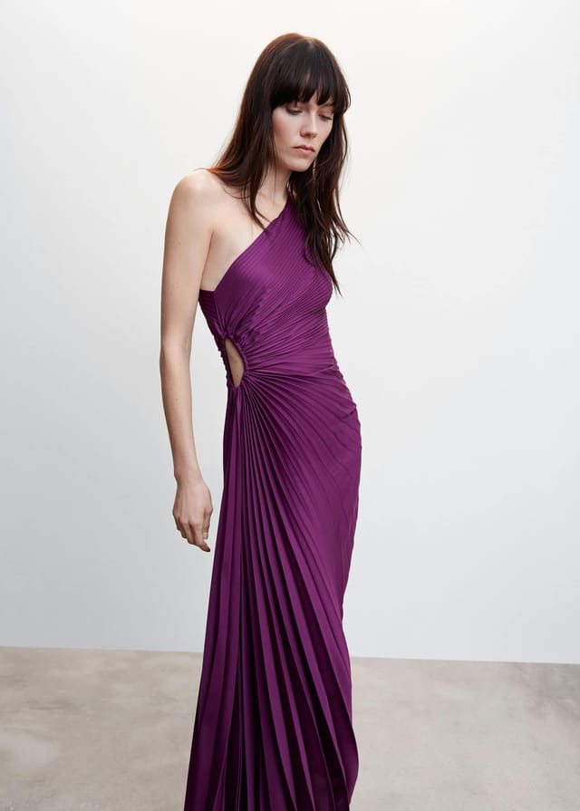 Seraphina Laurent | Pleated One-Shoulder Maxi Dress