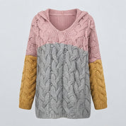 Martha Sheldon | Colour-Block Cable Knit Hoodie