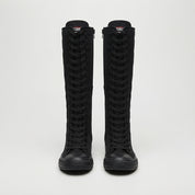 Matilda Vert | Bottes montantes en toile à lacets
