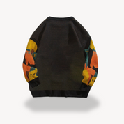 Dexter Holloway | Knitted Cat Print Sweater For Men