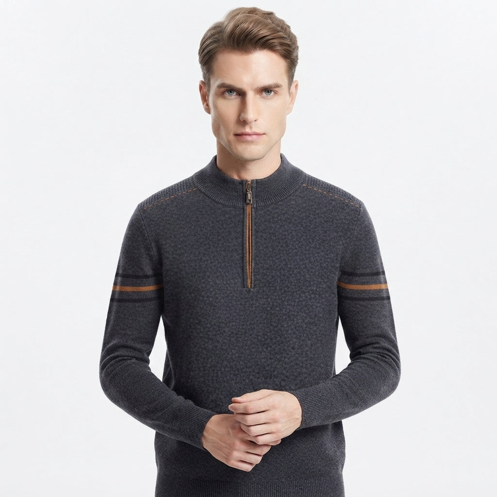 Michael Boswell | Pull à col roulé en maille épaisse et demi-zip