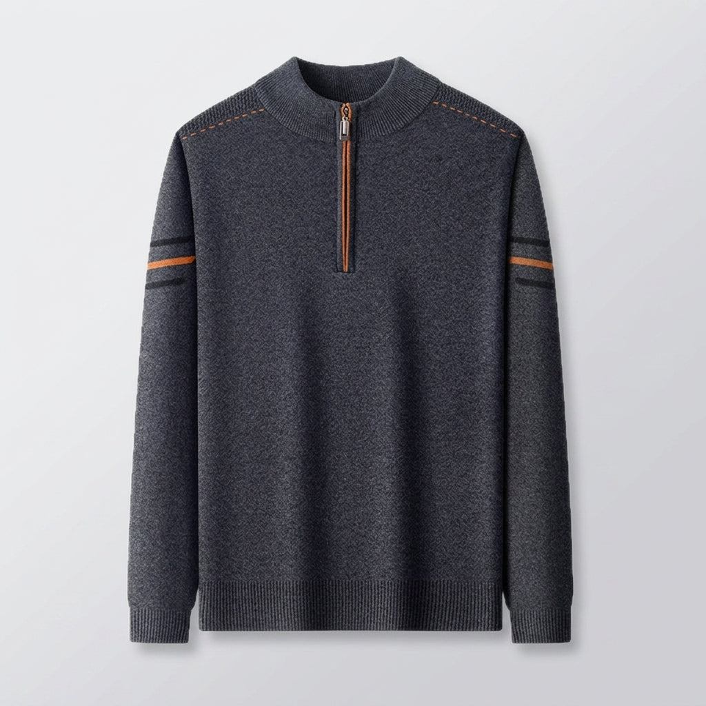 Michael Boswell | Pull à col roulé en maille épaisse et demi-zip