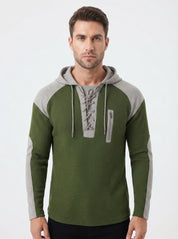 Michael Sinclair | Waffle-Knit Lace-Up Hoodie