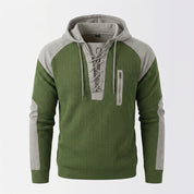 Michael Sinclair | Waffle-Knit Lace-Up Hoodie