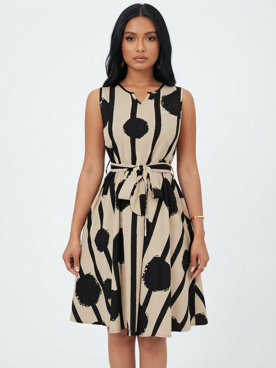 Millicent Baker | Robe midi trapèze ceinturée