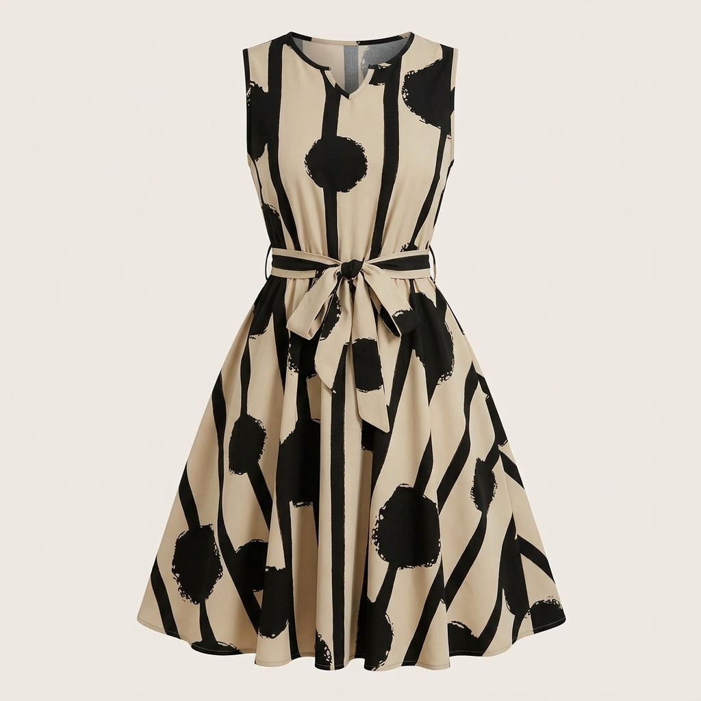 Millicent Baker | Robe midi trapèze ceinturée