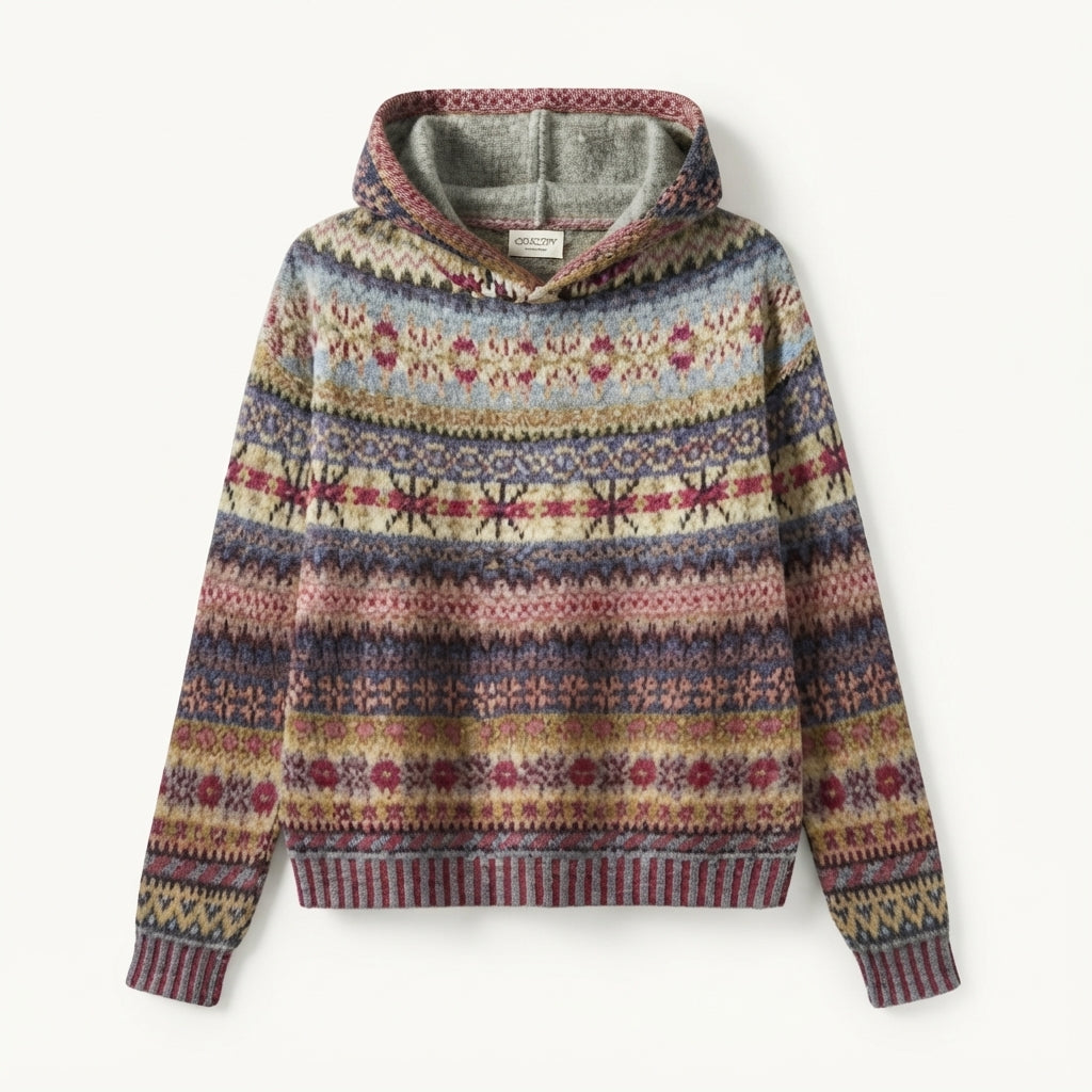 Millicent Radcliffe | Fair Isle Hoodie With Ribbed Cuffs
