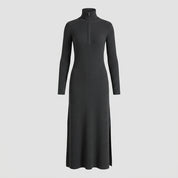 Miranda Fletcher | Robe midi en maille côtelée zippée sur le devant