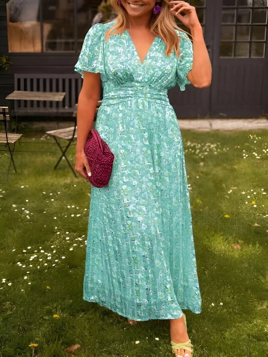 Poppy Caldwell | Floral Maxi Dress with Flutter Sleeves