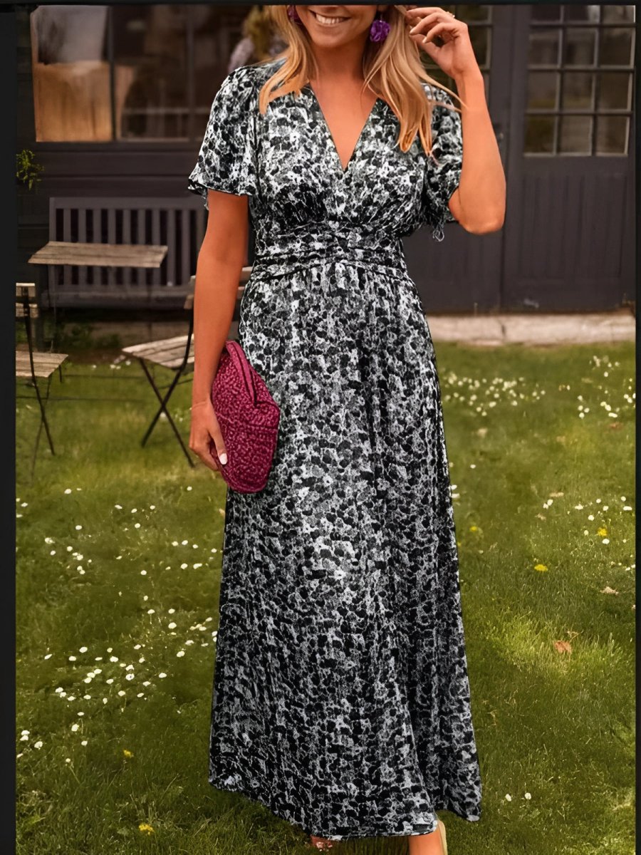 Poppy Caldwell | Floral Maxi Dress with Flutter Sleeves