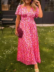 Poppy Caldwell | Floral Maxi Dress with Flutter Sleeves