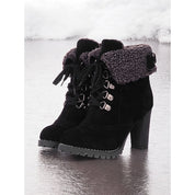 Tabitha Evans | Fur-Trimmed Lace-Up Winter Boots