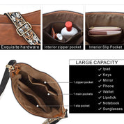 Eleanor Mills | Tan Crossbody Bag with Boho Woven Strap