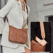 Eleanor Mills | Tan Crossbody Bag with Boho Woven Strap