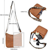 Eleanor Mills | Tan Crossbody Bag with Boho Woven Strap