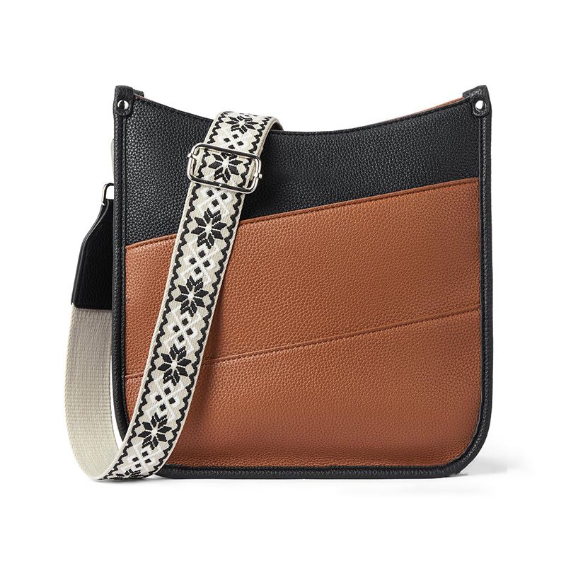 Eleanor Mills | Tan Crossbody Bag with Boho Woven Strap