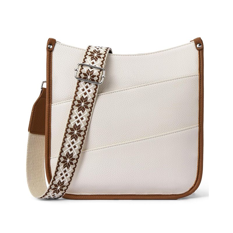 Eleanor Mills | Tan Crossbody Bag with Boho Woven Strap