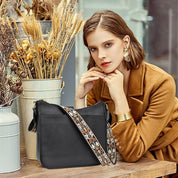 Eleanor Mills | Tan Crossbody Bag with Boho Woven Strap