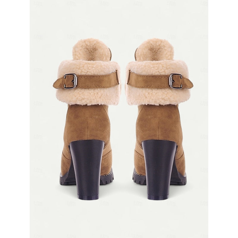Tabitha Evans | Fur-Trimmed Lace-Up Winter Boots