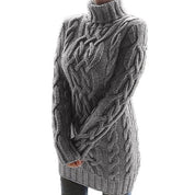 Phoebe Harrison | Cable-Textured Turtleneck Sweater Dress