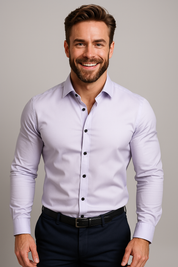 Thomas Bennett | White Long Sleeve Shirt Structured Fit Wrinkle-Free
