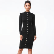 Penelope Ashcroft | Robe moulante en maille côtelée boutonnée sur le devant