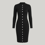 Penelope Ashcroft | Robe moulante en maille côtelée boutonnée sur le devant