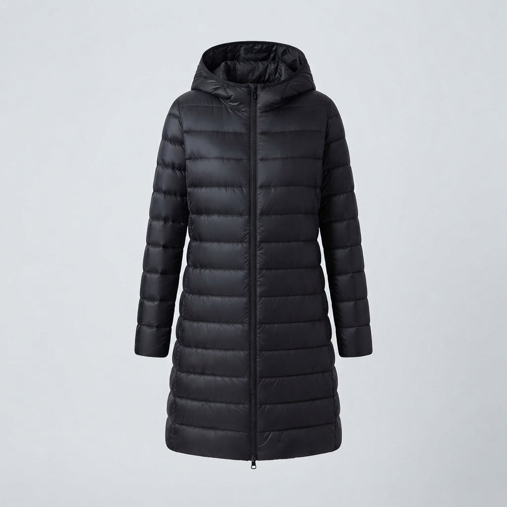 Phoebe Harrison | Veste matelassée à capuche mi-longue