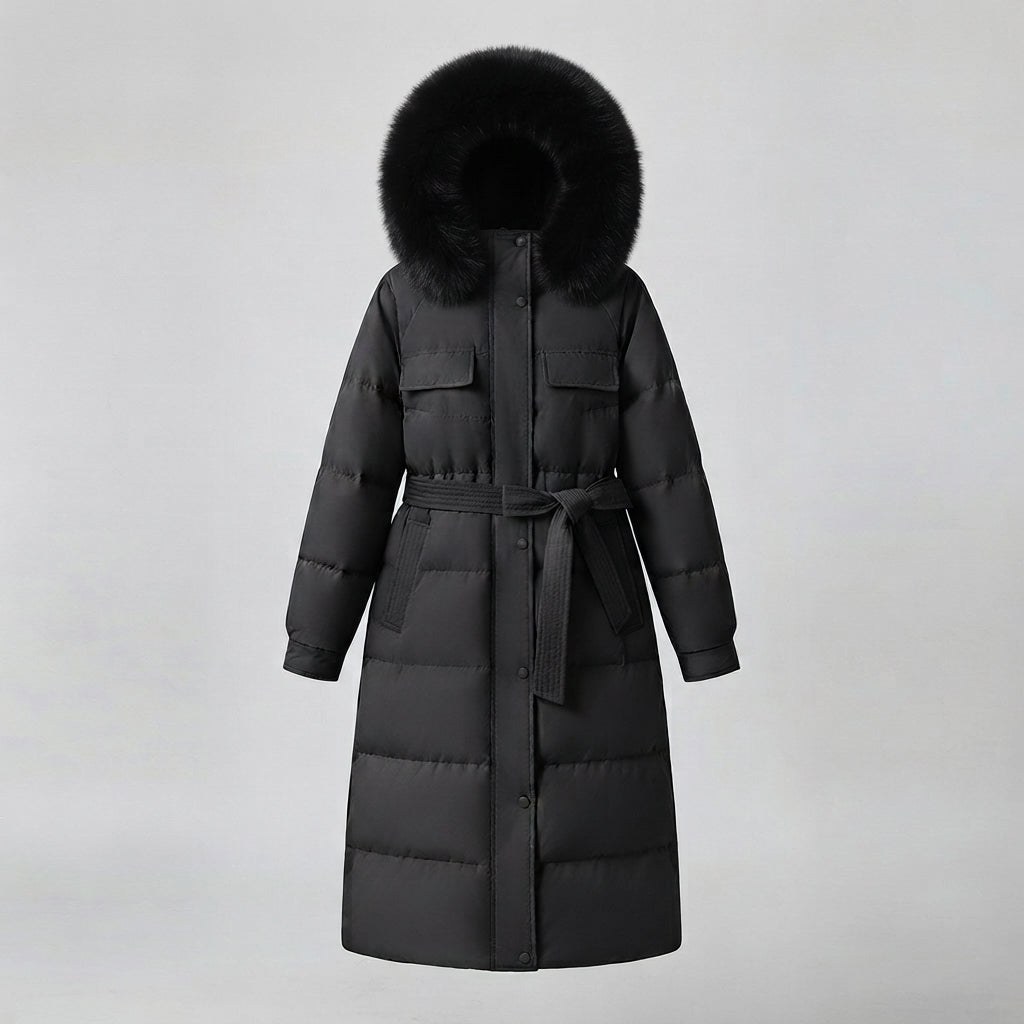 Phoebe Sinclair | Veste doudoune longue à col en fourrure