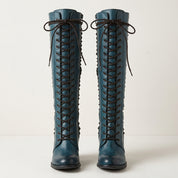 Poppy Walker | Bottes cuissardes à lacets et talon épais
